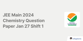 JEE Main 2024 question paper pdf with solutions- Download Jan 27 Shift 1 Chemistry Question Paper pdf